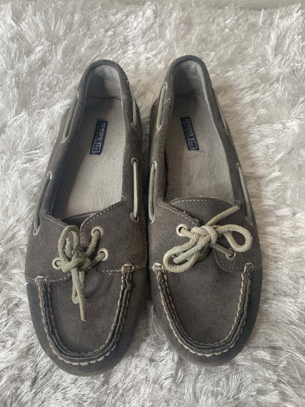 Sperry Gray Suede Loafer Boat Shoes Sz 8